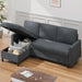 Linen Convertible Sleeper Sofa Bed Featuring Storage