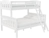 Airlie Twin over Full Bunk Bed, White, Wood Construction, Converts to Twin/Full, 4-Step Ladder, Guard Rails