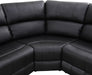 Manual Recliner Sectional Sofa Set, Bonded Leather L-Shaped Living Room Furniture Sets, Reclining Corner Couch with Drop-Down Table/Storage Console/Cup Holders for Home Office (Black, Sectional)