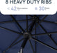 10Ft Outdoor Patio Umbrella, [Auto-Tilting] 3 Tiers Market Table Umbrellas with 1.5" Pole, 8 Sturdy Ribs, 3-Year-Non-Fading for Garden Deck Pool Backyard, Navy Blue