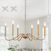 Six Light Gold Plated Chandelier IndustrialFarmhouseStyle