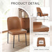 Leather Dining Chairs Set of 4 with Metal Legs, Brown