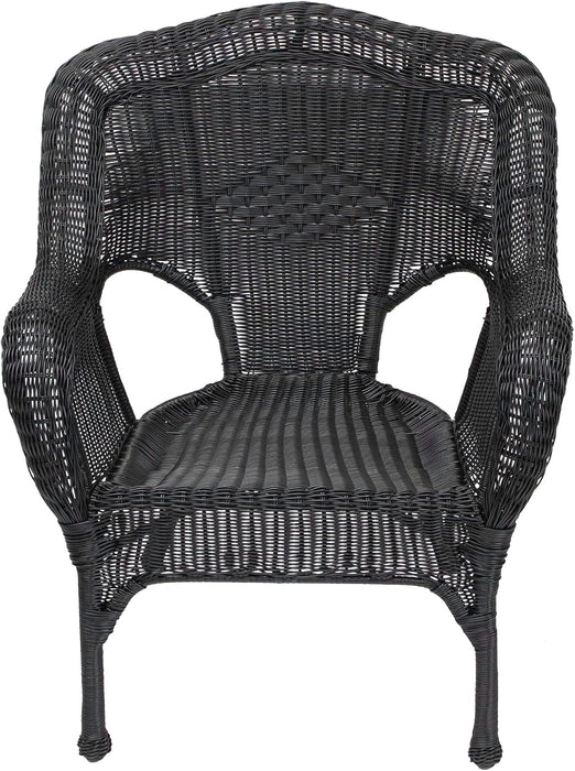 Wicker Outdoor Patio Conversation Set - Black - 4Pc