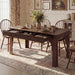 Farmhouse Dining Table for 6-8 People, 68.9" Rustic Kitchen Table with 6 Drawers, Long Rectangle Dinner Table with Wood Grain for Dining Room, Brown