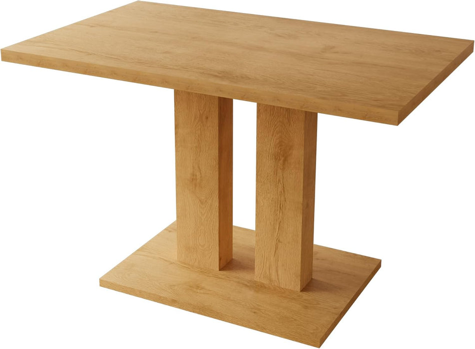 Modern Dining Table, 46'' Oak Table | Rectangular Kitchen Table with Oak Finish, Compact Dining Room Table for 4, Sturdy Construction for Home, Apartment