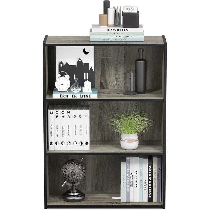 Pasir 3-Tier Open Shelf Bookcase, French Oak Grey