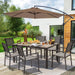 Patio Dining Set 7 Pieces Outdoor Furniture Table and 6 Textilene Chairs, Light Grey