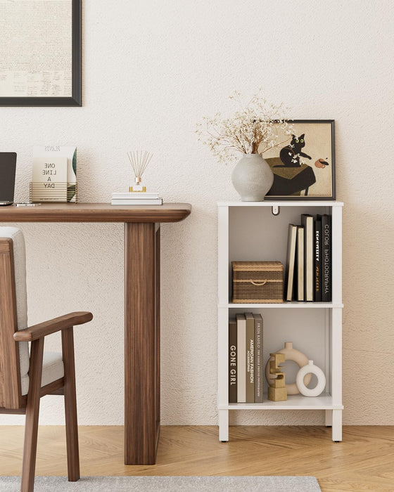 White Industrial Strength Bookshelf With Open Shelves