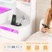 Vanity Desk with Mirror and Lights 3 Colors,White Makeup Vanity Table with Glass Top,10 RGB Drawers,4 Shelves and 5 Hooks,Dressing Table with Power Outlet & Nightstand for Bedroom FST70W