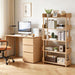 5 Tier Bookshelf, Free Standing Wooden Bookcase with Open Storage Shelves, Sturdy Shelf Organization Display Rack for Living Room, Bedroom, Home Office, Oak Color YD-BC006R