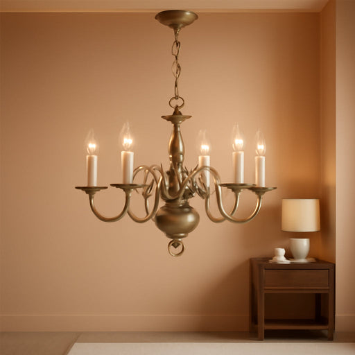 Lighting 5006-01 Williamsburgh 6 Light Antique Brass Chandelier