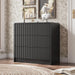 55" Wide Modern Curved 3 Drawer Dresser，Black