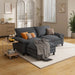 Cloud Couch Sectional Chenille 2 Seater Sofa with Ottoman, Gray