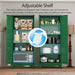 Green Metal Storage Cabinet With Adjustable Shelves