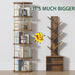 5Tier Rotating Bookshelf, 360 ° Display Stackable Spinning Bookshelf Tower,Round Space Saving Tall Floor Standing Swivel Bookcase Corner Storage Organizer for Bedroom/Living Room/Office，Gold