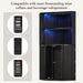 71-Inch L-Shaped Bar Cabinet Fridge Space Freestanding