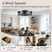24'' Caged Ceiling Fan with Light and Remote,Rustic Low Profile Ceiling Fan with Light Flush Mount, Black Farmhouse Bladeless Fandelier Ceiling Fans with Lights for Kitchen,Bedroom