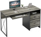 Office Desk with Drawers, 55 Inch Industrial Computer Desk with Storage, Wood Teacher Desk with Keyboard Tray & File Drawer for Home Office, Dark Gray Oak
