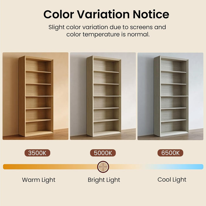 72" Tall Bookcase, 6-Tier Open Bookshelf with Adjustable Shelves, Wooden Floor Standing Display Storage Shelves for Living Room, Home Office, Study Room, Natural Wood