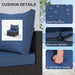 Patio Furniture Set, 5PCS Outdoor Sectional W/ Ottoman & Cushion, Navy Blue