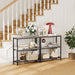 Console Table with Power Outlets, Entryway Table with Storage, Narrow Sofa Table with 3 Tier Shelves, 2 USB Ports, 2 Power Outlets, Hallway Table for Couch, Living Room, Entrance, Grey