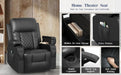 Black Swivel Recliner with Massage & Heat