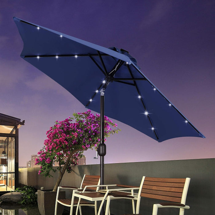 7 Point 5Ft Solar Umbrella With Integrated LED Lighting