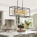 Black and Gold Chandelier, 8-Light Rectangle Crystal Chandeliers Rectangular Modern Farmhouse Pendant Light Fixture for Dining Room Kitchen Island Large, L38.5 Inch