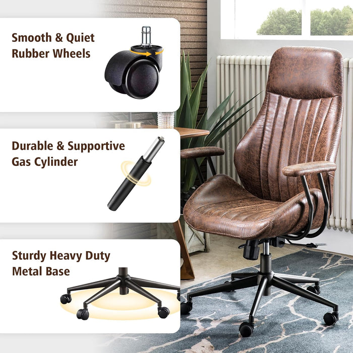 Dark Brown Ergonomic Executive Office Chair Deluxe