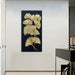 Large Gold Gingko Paintings Vertical Textured Wall Art, Gold and Black 3D Abstract Oil Painting on Canvas Wall Art Ready to Hang