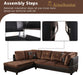 2-Piece L-Shape Microfiber Sofa Set with Chaise