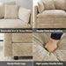 Convertible Modular Sectional Sofa 77Inch Camel Deep