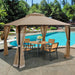 12 X 10 Feet Outdoor Double Top Patio Gazebo with Netting