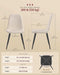 Dining Chairs, Set of 4 Dining Room Chairs, Metal Frame, Adjustable Feet, Easy to Clean, Chenille Fabric, Glacier-Textured Synthetic Leather, for Kitchen, Cream White UKDC188W01