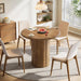 31.5-Inch round Dining Table for 2-4 People, Small Kitchen Table with Sturdy Base for Dining Room, Living Room (Brown)