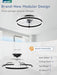 Ceiling Fans with Lights and Remote, 20'' Low Profile Ceiling Fan with Light, 3000-6000K Dimmable Fandelier Ceiling Fans, Modern Flush Mount Fan Light for Bedroom with 6 Wind Speeds- Black