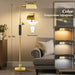 Traditional Height Adjustable Pharmacy Floor Lamp with 350° Swing Arm, Color Temperature Adjustable Standing Lamp Metal Shade for Living Room Reading House Bedroom Home Office(Gold)