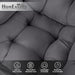 Oversized Dark Grey Ergonomic Armchair With Ottoman
