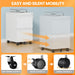 2 Drawer Mobile File Cabinet, Fully Assembled File Cabinets with Lock, Metal Rolling Filing Caninet on Wheels, Small Two Drawer under Desk Cabnet for Letter/Legal / A4 / File Box - White