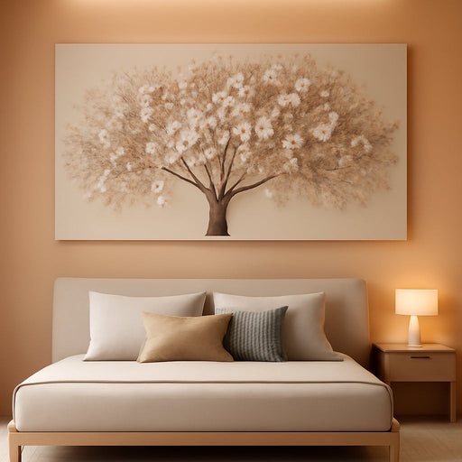 Modern Tree of Life Wall Art Print Canvas Art Wall Decor for Living Room Botanical Prints Aesthetic Home Wall Decor Pictures for Bedroom Study Warm Personal Interior Wall Decoration 20"×40"