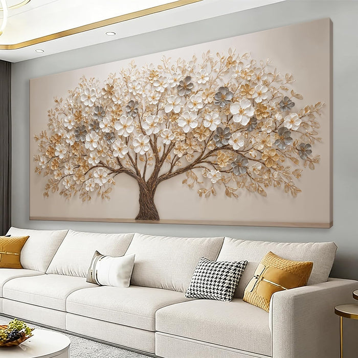 Modern Tree of Life Wall Art Print Canvas Art Wall Decor for Living Room Botanical Prints Aesthetic Home Wall Decor Pictures for Bedroom Study Warm Personal Interior Wall Decoration 20"×40"