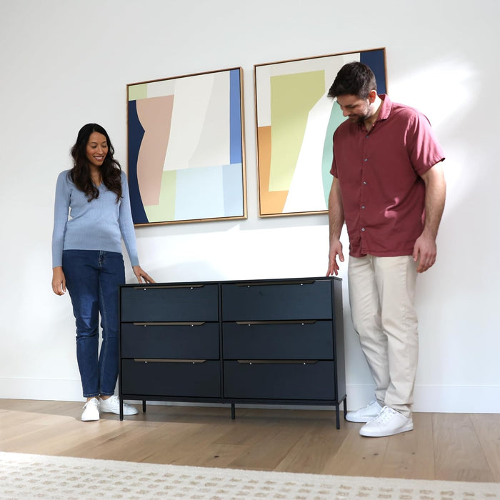 Lira Premium Dark Brown SolidWood Dresser SixDrawers