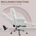 Executive Office Chair with Footrest and Lumbar Support, PU Leather Ergonomic Office Desk Chair, Reclining and Swivel Chair, White