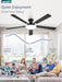 60 Inch Ceiling Fan with Lights and Remote, 30W 12" LED Panel Flush Mount Ceiling Fan, 6-Speed Quiet DC Motor Modern Low Profile Ceiling Fan with Reversible Blades for Living Room, Bedroom, Patio