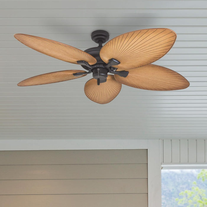 52Inch Palm Island IndoorOutdoor Ceiling Fan Bronze
