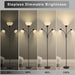 Floor Lamps for Living Room,Standing Lamp with Stepless Dimming, 3 Lights Adjustable Reading Lights, Morden Tall Lamps for Living Room, Bedroom, Office