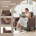 Mid-Century Modern PU Leather Accent Chair Set of 2, Chocolate Brown with Removable Cushions