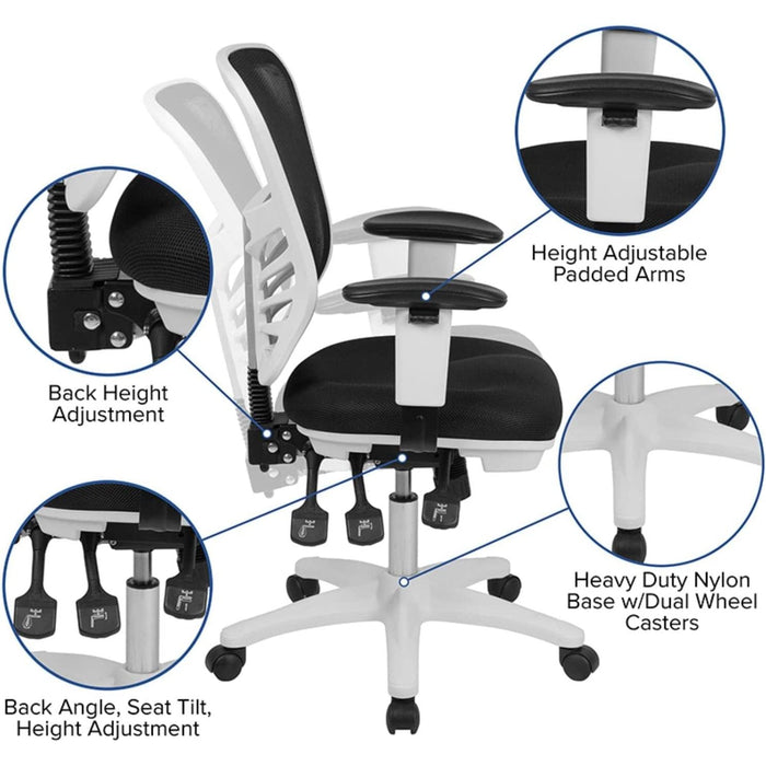 Black Mesh Executive Office Chair with Adjustable Arms