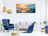 Wall Art Canvas Painting Big Waves in the Sea 1 Piece Ocean Sunset Huge Waves Nature Picture Poster Print Framed Ready to Hang for Living Room Bedroom Artework 71X36Inch