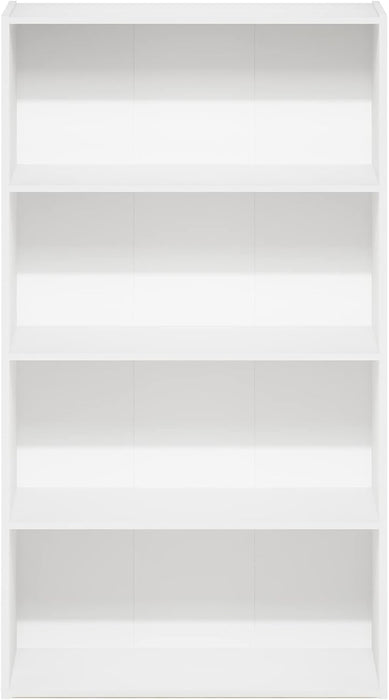 Plain White 4Tier Bookshelf With Accessible Shelves